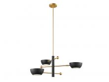  M100143MBKNB - 3-Light Chandelier in Matte Black and Natural Brass