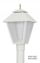  109-WH - COLONIAL POST LANTERN WHITE W/CLEAR BEVELED LENS