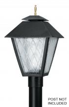  110-BK - COLONIAL POST LANTERN BLACK W/CLEAR BEVELED LENS