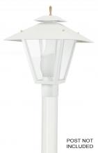  113-WH - COLONIAL POST LANTERN WHITE W/CLEAR BEVELED LENS