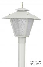  115-WH - COLONIAL POST LANTERN WHITE W/CLEAR BEVELED LENS