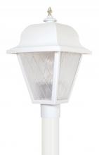  409-WH - SAXONY POST LANTERN WHITE W/FROSTED BEVELED LENS