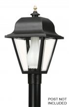  412-BK - SAXONY POST LANTERN BLACK W/CLEAR BEVELED LENS