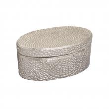  H0807-10659 - Oval Pebble Box - Small Nickel