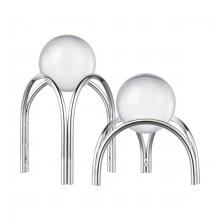  S0057-11221/S2 - Sibyl Orb Stand - Set of 2 Silver (2 pack)