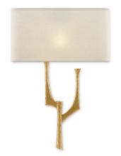  5000-0183 - Bodnant Gold Wall Sconce, Whit