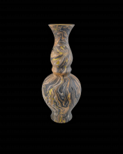  1200-0730 - Brown Marbleized Double Gourd Vase