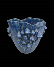  1200-0828 - Conical Mushrooms Medium Dark Blue Vase